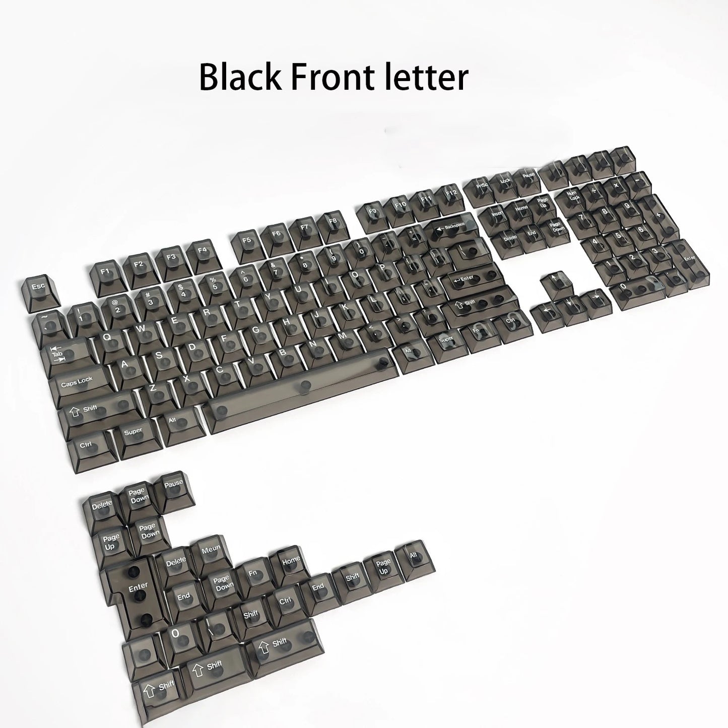 Crystal Transparent Cherry Profile Keycaps for Mechanical Gaming Keyboard ISO Enter PC Key Caps Side Carving Backlit RGB Keycap
