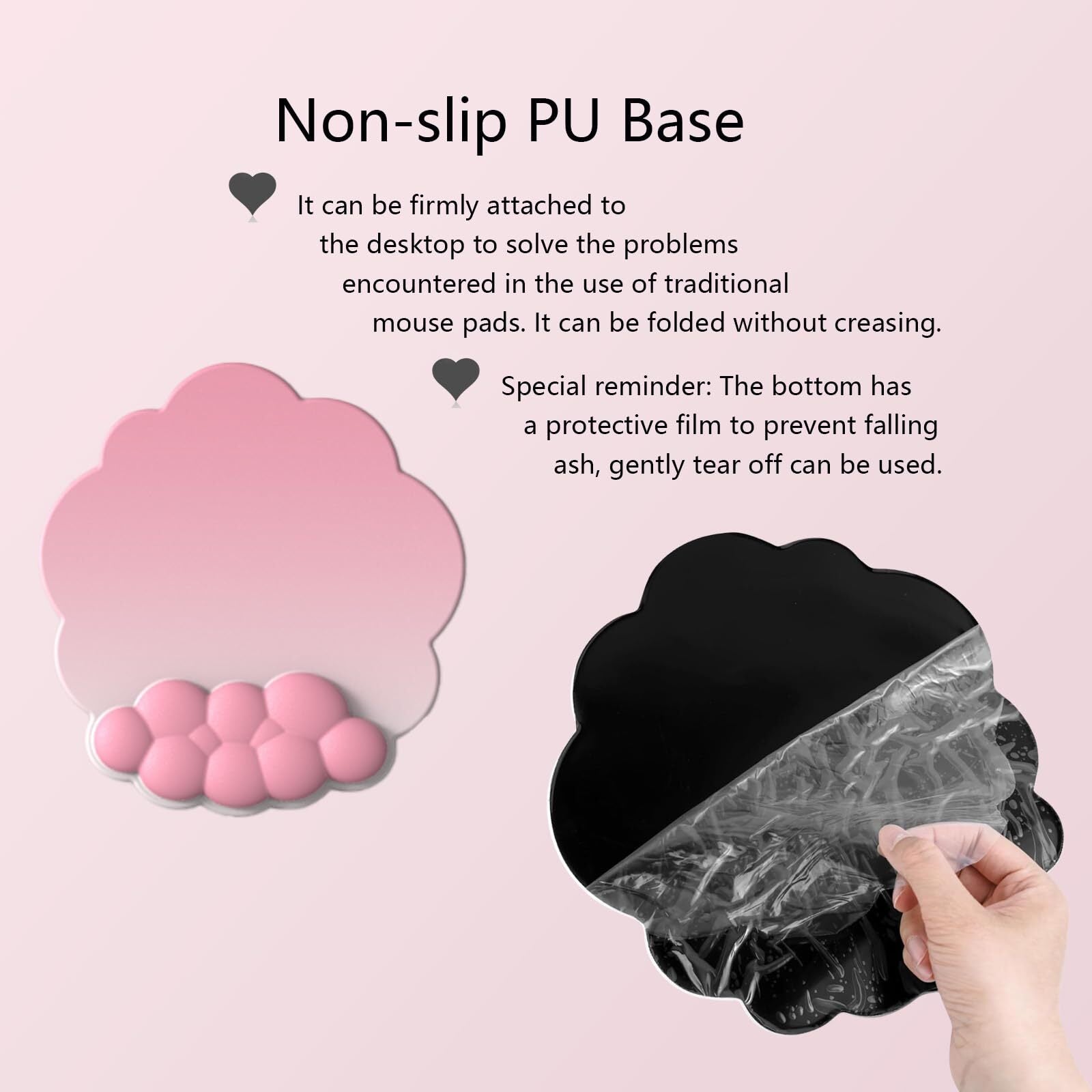 Cloud Wrist Rest Keyboard Pink Mouse Pad Set with Wrist Rest Ergonomic Wrist ...