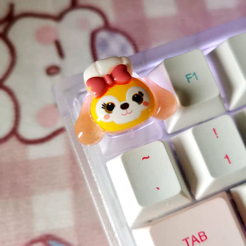 Diy Sanrio Translucent Keycap for Cross Axis Mechanical Keyboards Female Love Kuromi Key Cover