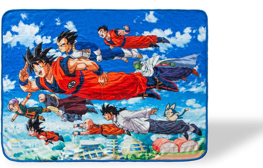Dragon Ball Super Flying Heroes Large Anime Fleece Throw Blanket | Official Dragon Ball Super Throw Blanket | Collectible Anime Throw Blanket | Measures 60 X 45 Inches