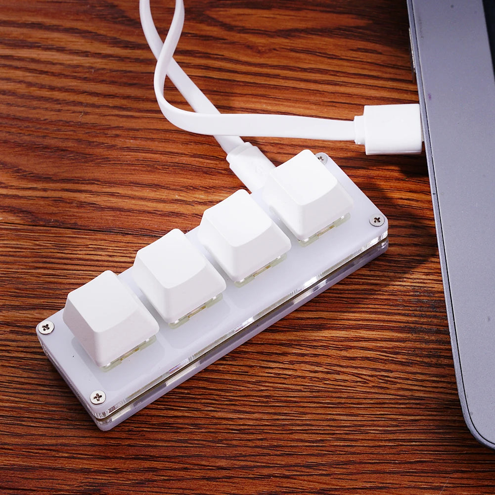 Portable Mini 4 Keysfunction Keyboard Programmable Keys Copy and Paste DIY Shortcut Keyboard Mechanical Keyboard Gaming Keyboard