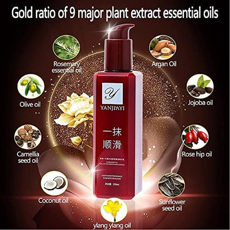 YANJIAYI Leave-In Conditioner, 6.76 Fl Oz, Advanced Keratin Conditioner, Hair Smoothing Leave-In Hair Mask, Nourishing Hair Conditioner, Anti-Frizz for Curly, Dry, Damaged Hair