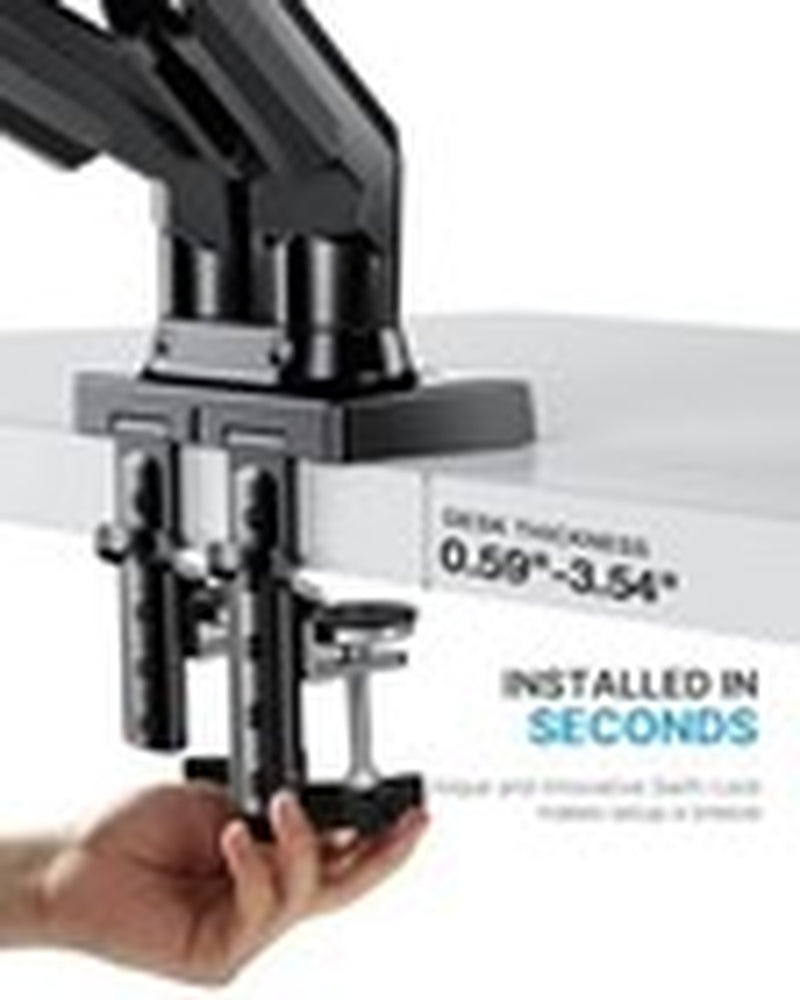 Dual Monitor Stand - Full Adjustable Monitor Desk Mount Swivel Vesa Black