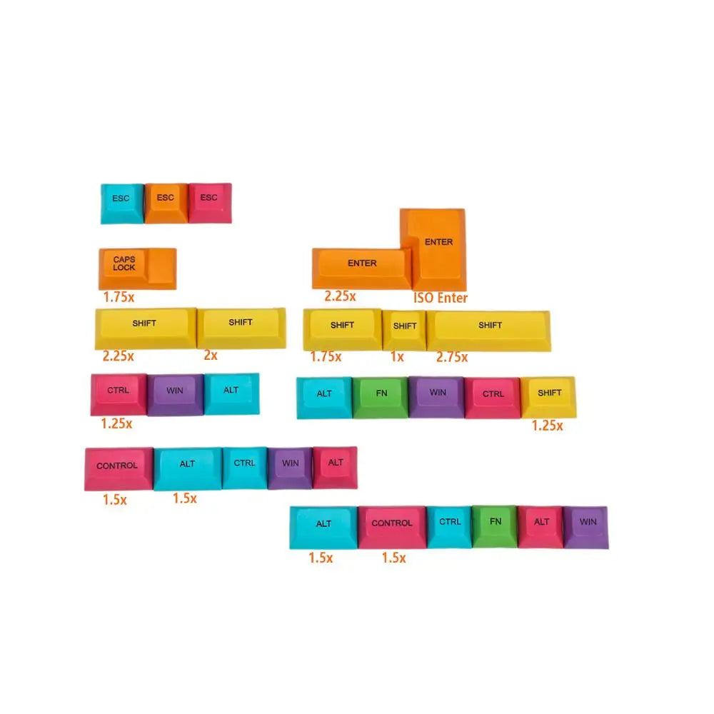 DSA Profile PBT CMYK RGB White Modifiers 30 Keys Dye Sub Blank Keycaps for Cherry MX Mechanical Keyboard
