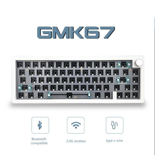 GMK67 65% Gasket Bluetooth 2.4G Wireless Hot-Swappable Customized Mechanical Keyboard Kit RGB Backlit