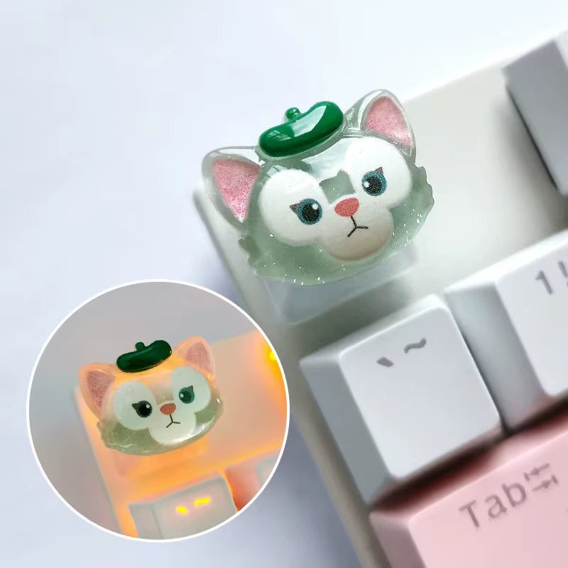 Diy Sanrio Translucent Keycap for Cross Axis Mechanical Keyboards Female Love Kuromi Key Cover