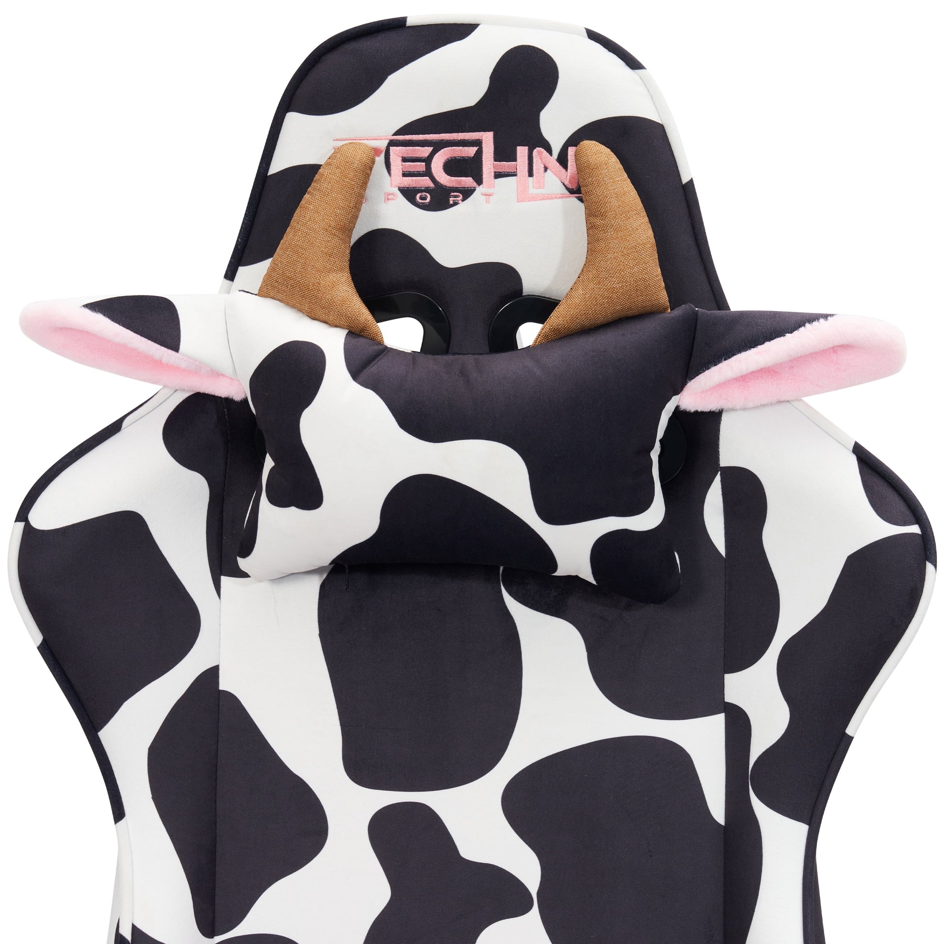 Techni Sport TS85 Luxx Series Gaming Chair with Memory Foam Seat, Black/White Cow Print RTA-TS85-COW