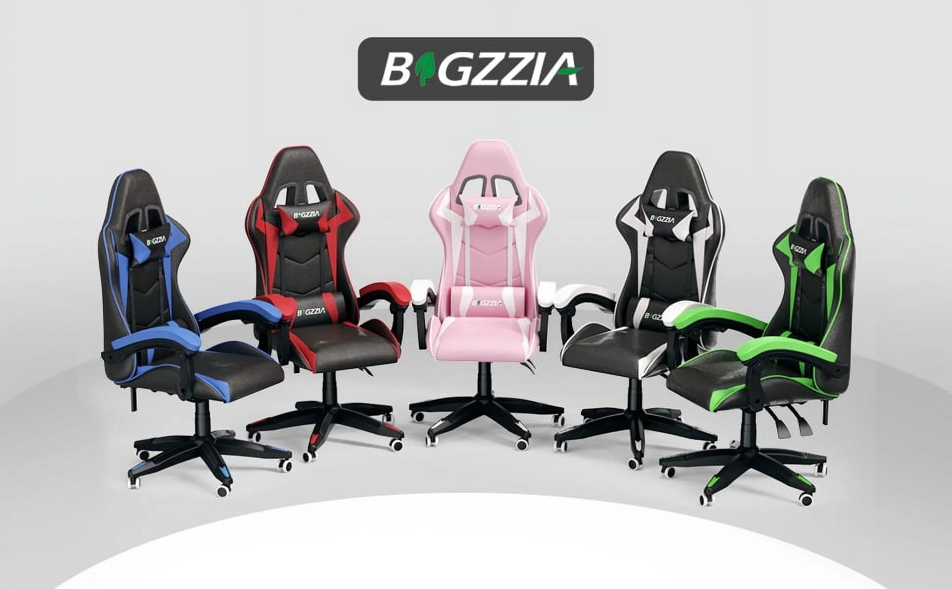 Gaming Chair Office Chair, Ergonomic Game Chair with Headrest & Lumbar Pillow, Green