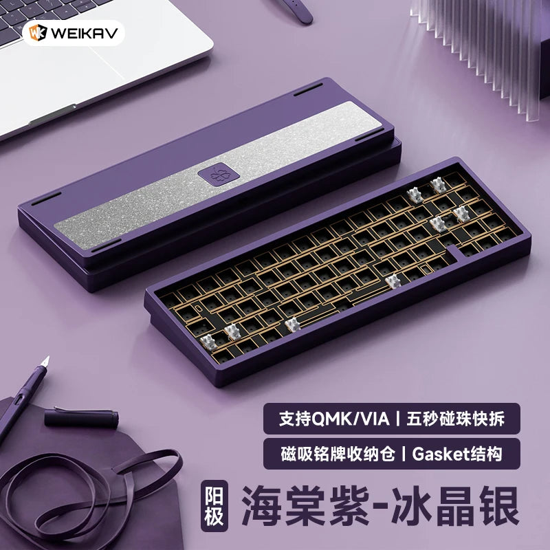 Lucky65 V2 Mechanical Keyboard Kit Bluetooth 3 Mode 2.4G Hot Swap Gasket Structure Rgb Customization Gaming Keyboard Gift