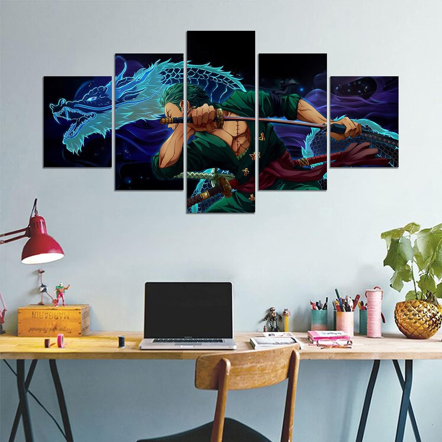 Anime Poster Roronoa Zoro Poster Print on Canvas Painting Wall Art for Living Room Decor Boy Gift (Unframed, Q-Zoro 2)