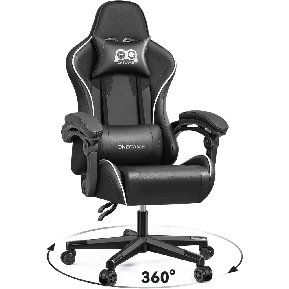 Gaming Chair for Adults, Ergonomic Computer Gamer Chair, Racing Style Swivel Office Desk Chair with Headrest and Lumbar Support