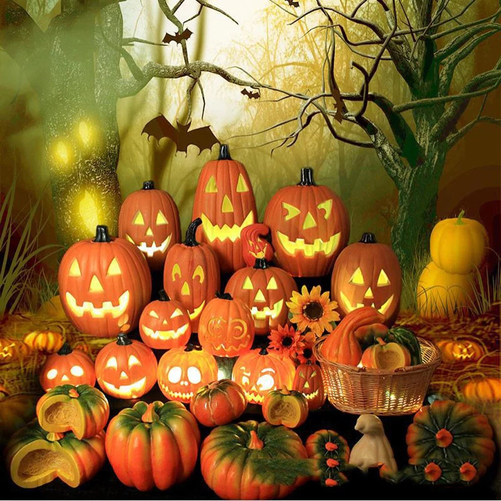 Fridja Halloween Pumpkin LED Light Lamp Creative Lantern Home Props Pumpkin Bar Horror Halloween Decorations Light up Pumpkin 3D Fall Resin Pumpkin Battery Operated Orange