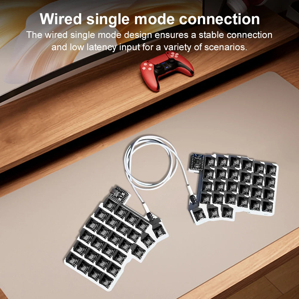 Split Keyboard Wired Ergonomics Keyboard Hot Swap Left Right Hand Keyboard Split-Layout Keyboard Customized PC Gamer Accessories