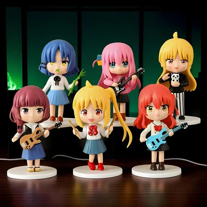 Anime Action Figure Anime Character Doll Model Cartoon Decorative Doll Set of 6 Collectible Model for Desktop TV Cabinet Table