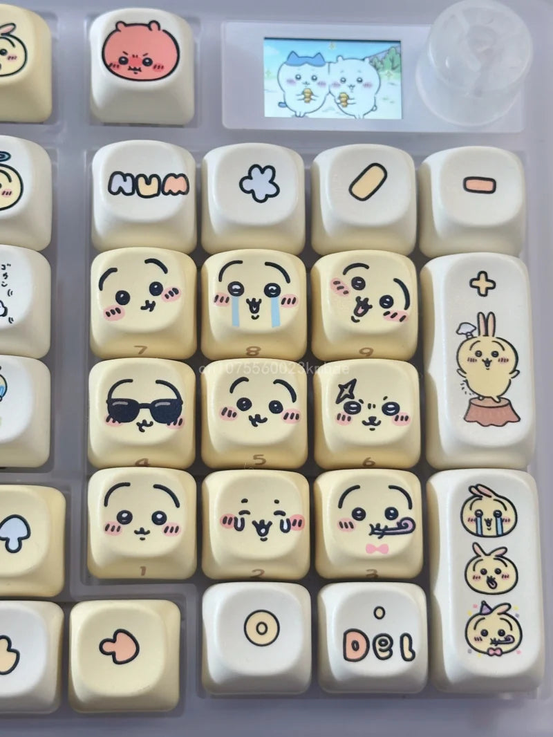 Miniso Chikawas Keycap Keycap 131 Keys Custom Made Kawaii Cap Dye-Sub Mechanical Keyboard Keycap MX Switch Girls Birthday Gift