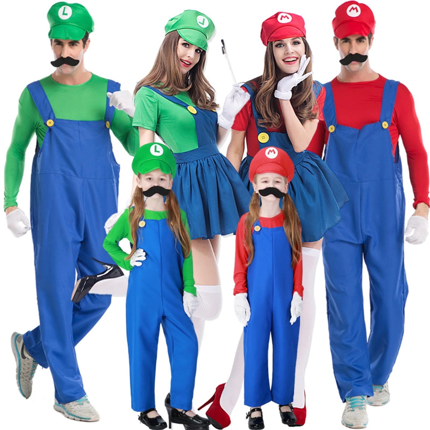 Super Bros Costume for Adults Unisex Cap Gloves Fake Accessory Kit for Cosplay Halloween for Women Men