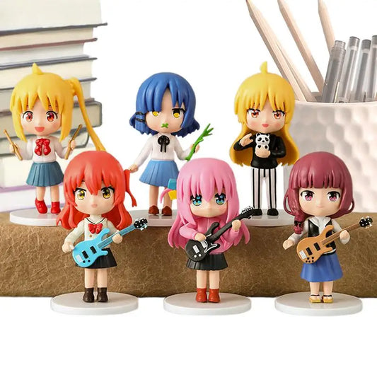 Anime Action Figure Anime Character Doll Model Cartoon Decorative Doll Set of 6 Collectible Model for Desktop TV Cabinet Table
