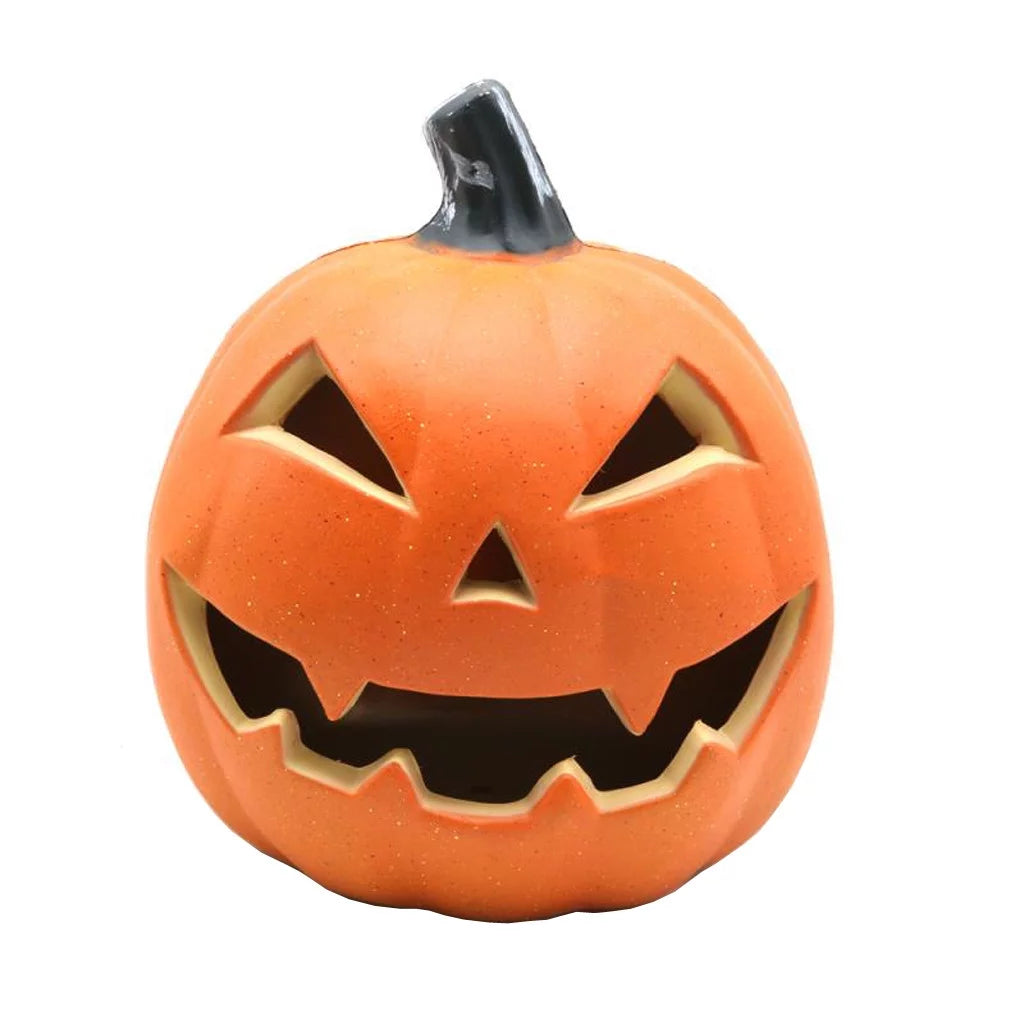 Fridja Halloween Pumpkin LED Light Lamp Creative Lantern Home Props Pumpkin Bar Horror Halloween Decorations Light up Pumpkin 3D Fall Resin Pumpkin Battery Operated Orange