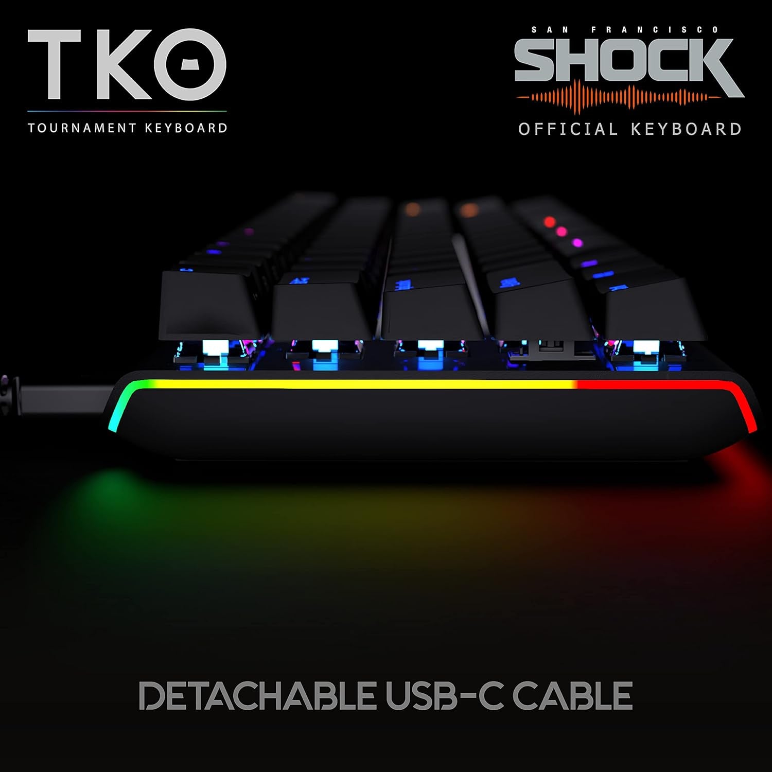 Gaming TKO Mechanical Keyboard | Tactile Brown Switches | 60% Layout | Split Spacebar | Hotswap | PBT Keycaps | Aluminum Body | SF Shock Limited Edition Travel Case