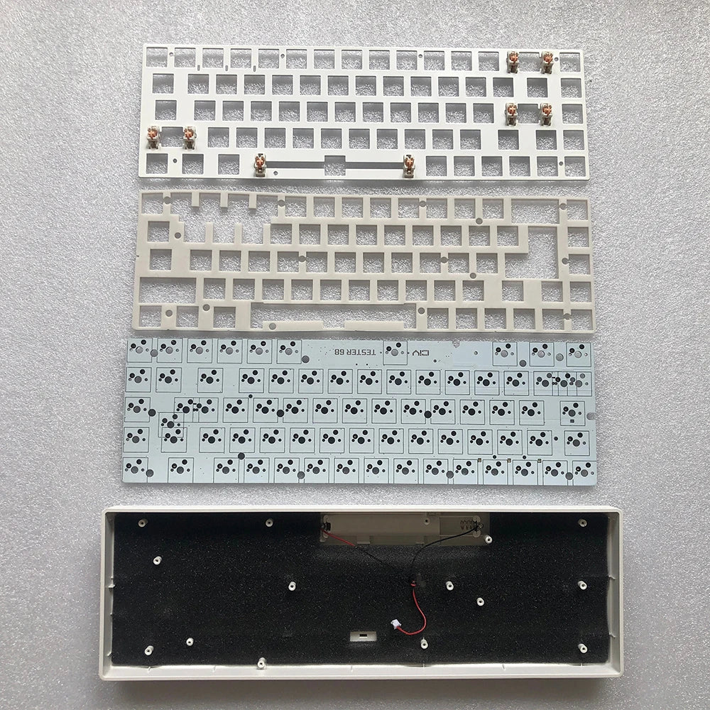 ZUOYA TESTER68 Customized Mechanical Keyboard Kit TES68 Hot-Swappable Shaft Base Axis 2.4G Bluetooth Customized Wireless Keyboar