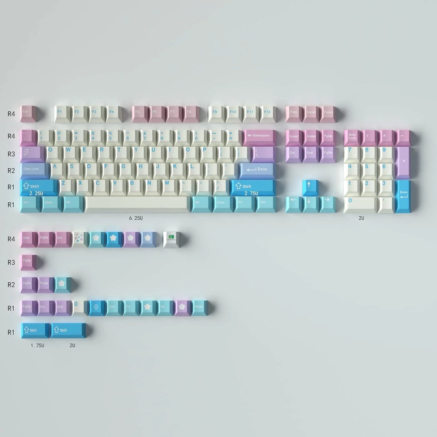 GMK Clones Mecha-01 EVA Custom PBT Keycap DYE-SUB Keycap Cherry Profile English Keycaps for MX Switch Mechanical Keyboard Keycap