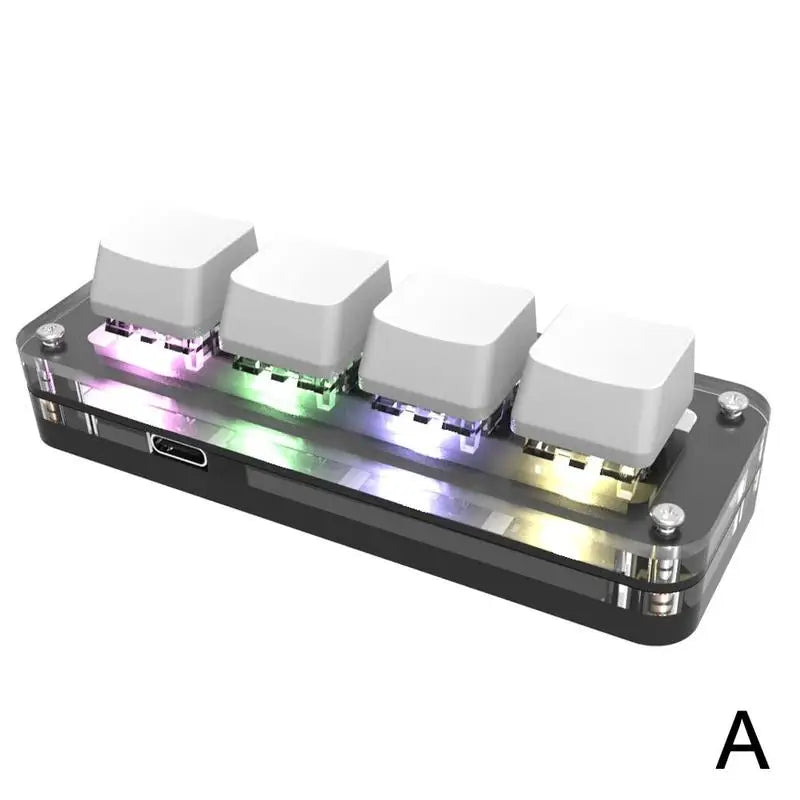 Portable Mini 4 Keysfunction Keyboard Programmable Keys Copy and Paste DIY Shortcut Keyboard Mechanical Keyboard Gaming Keyboard