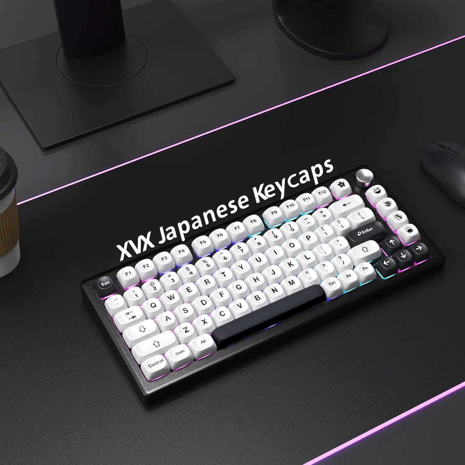 142 Keys Bow PBT Keycaps MOA Profile PBT Dye Sublimation DIY Key Caps for 61/87/104 Cherry MX Switch Gaming Mechanical Keyboard
