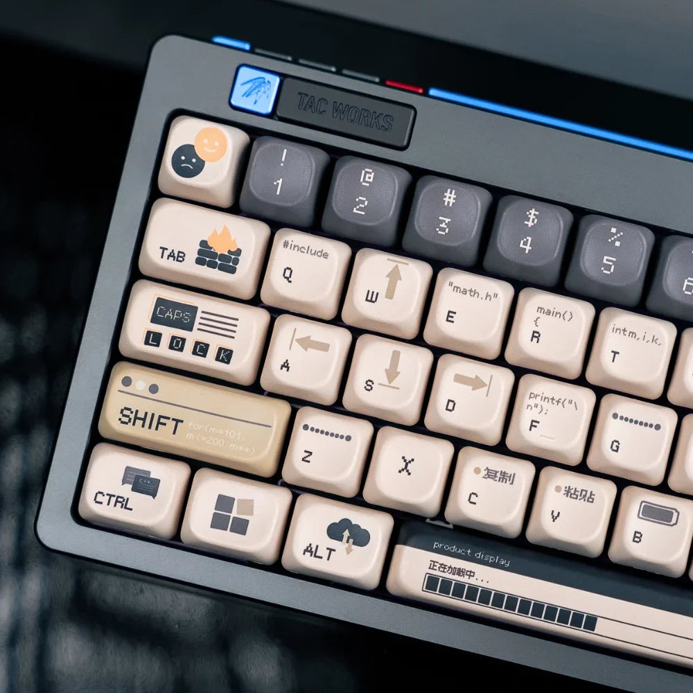 Keycap Set Superprogram Theme PBT Custom Retro Ball Keyboard Cap EOA/ Cherry Profile Key Cap for Mechanical Keyboard Gift