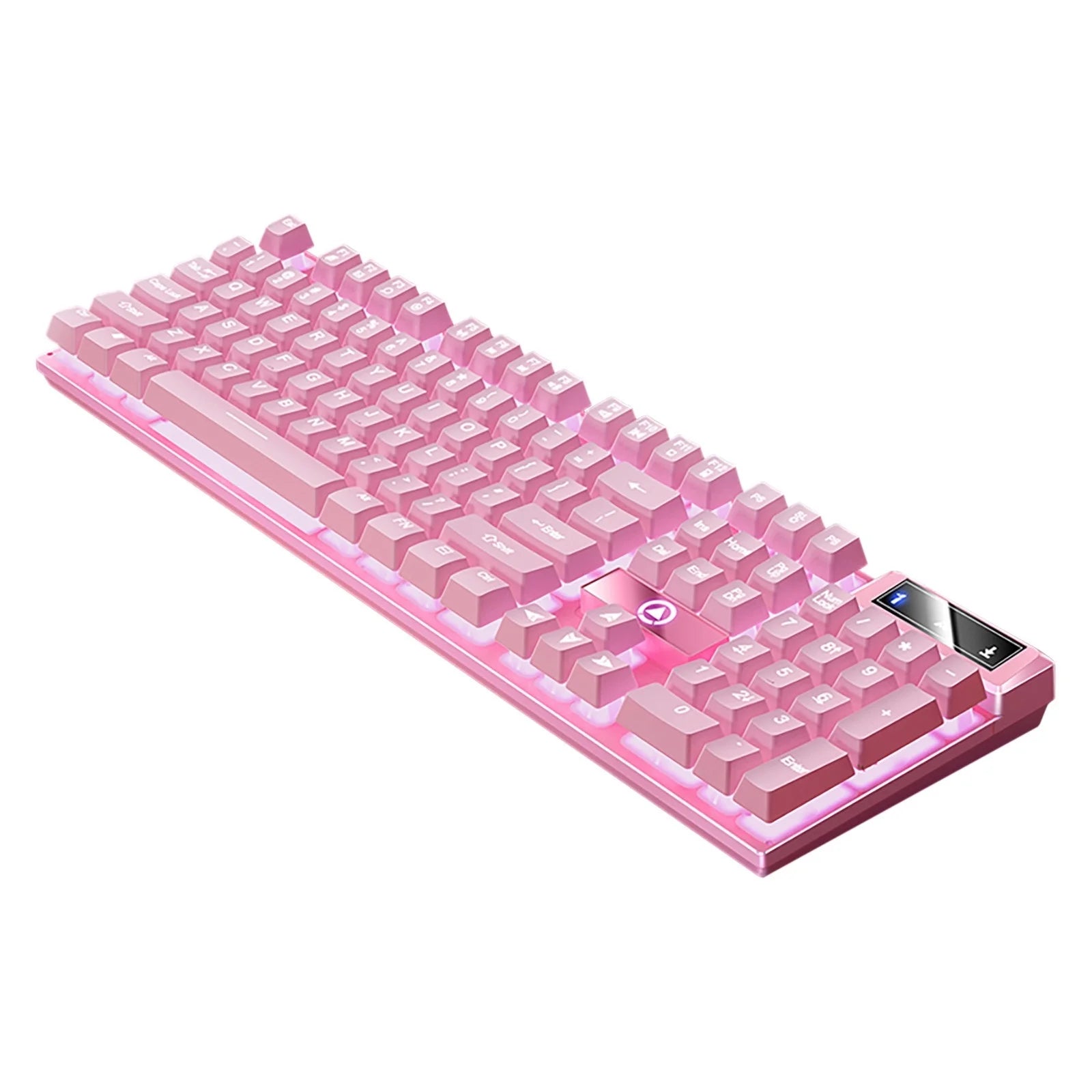 Bwomeauty Gaming Keyboard USB Wired Floating Keyboard, Ergonomic Water Mechanical Feeling Keyboard, Ultra-Slim LED Backlit Keyboard for Desktop on Clearance