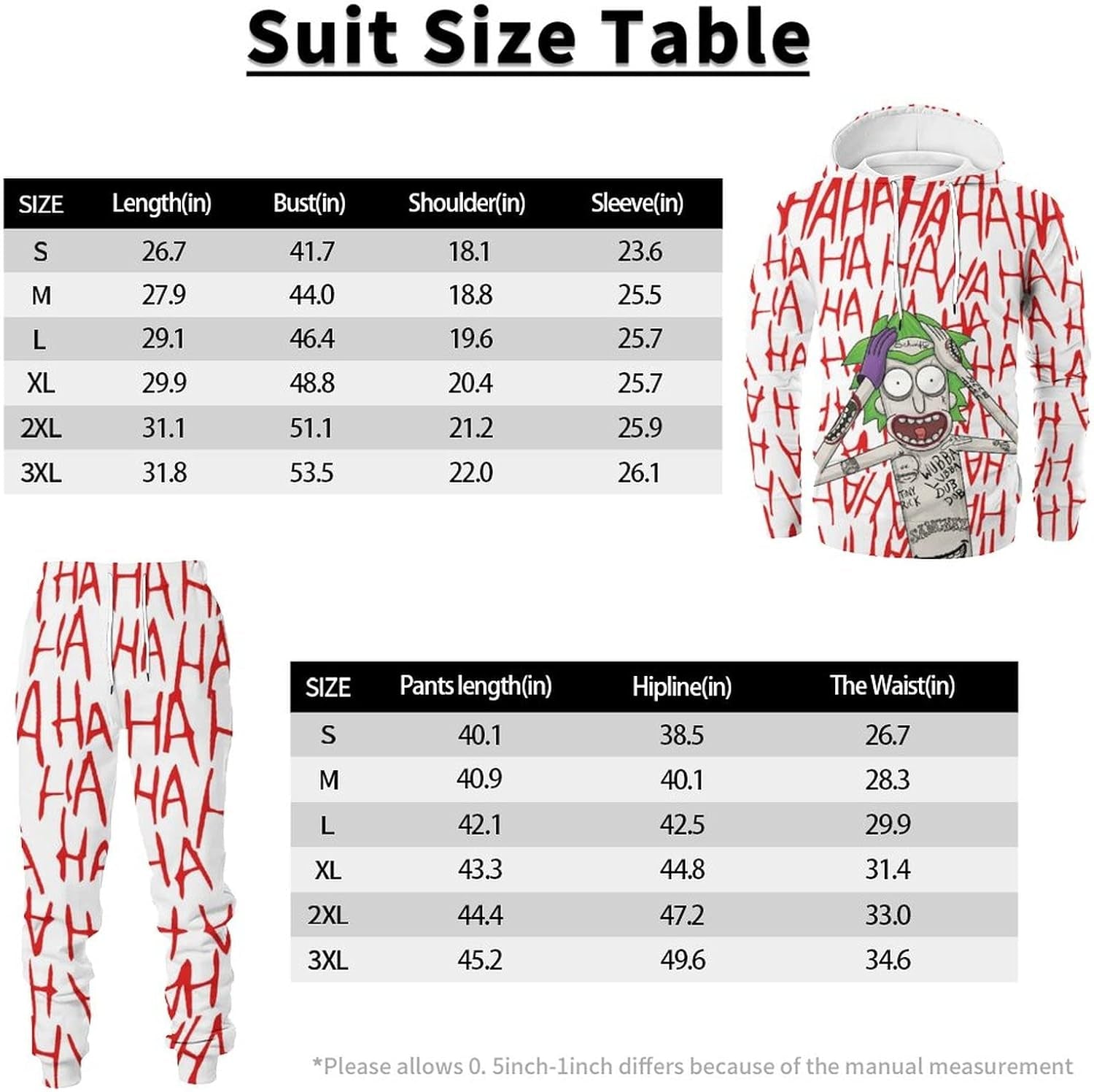 Anime 3D Hoodie and Pants Suit 2 Piece Tracksuit Sweatshirt and Sweatpants Suit for Men and Women 2XL