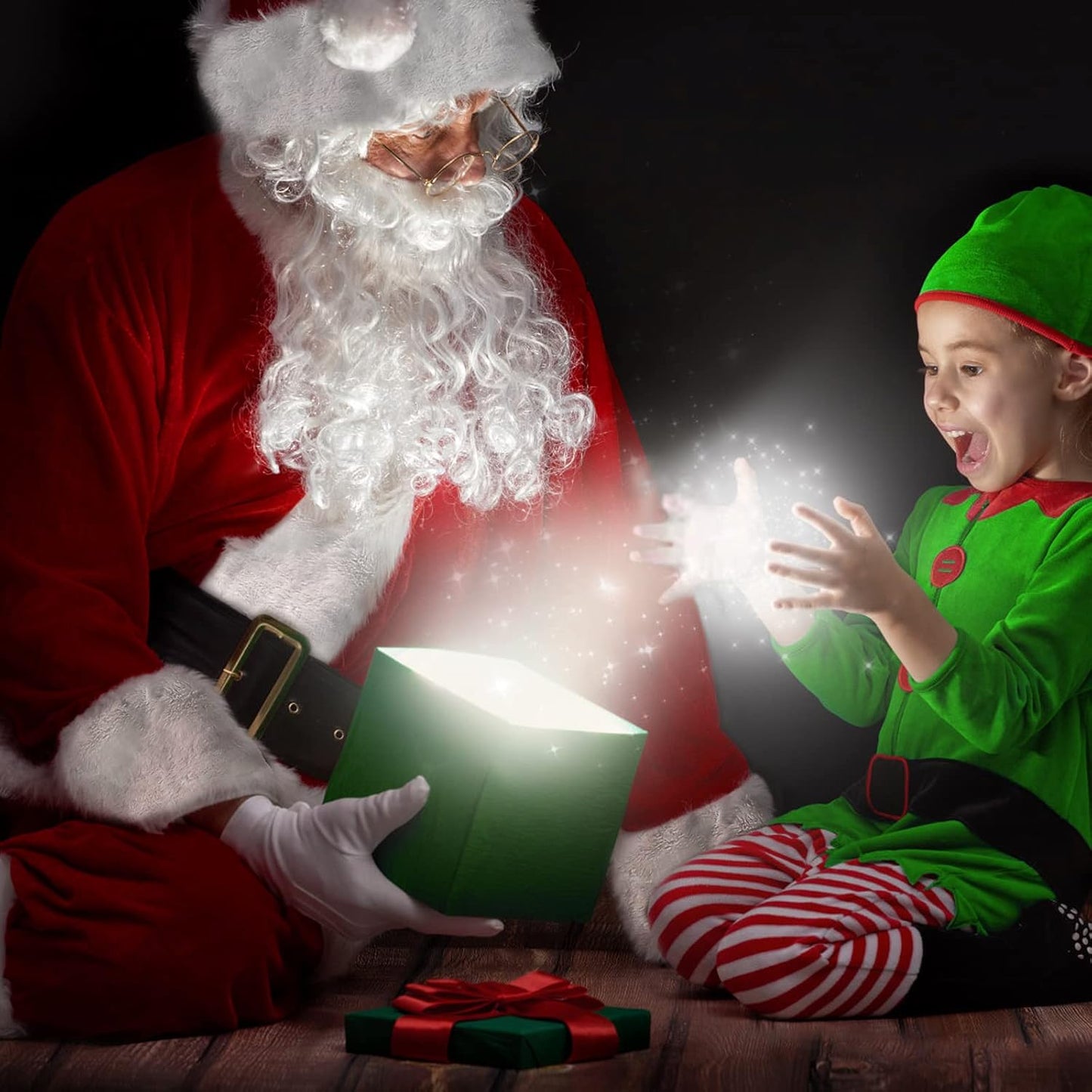Deluxe Santa Claus Costume for Men - 9Pcs Classic Santa Suit Outfit for Adults
