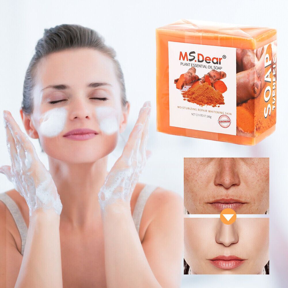 1-5 Tumeric Soap Skin Whitening Dark Spots Lightening Acne Brightening Turmeric