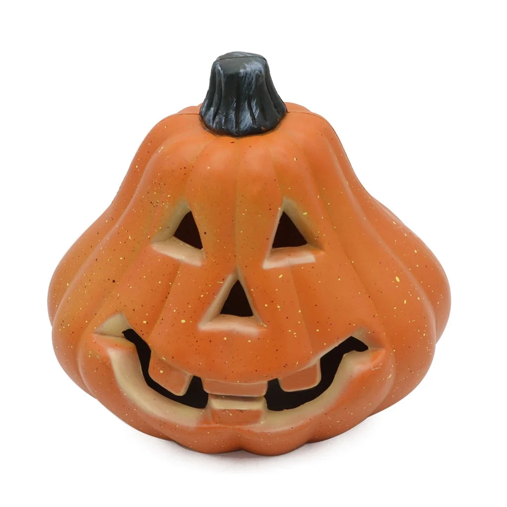 Fridja Halloween Decor LED Pumpkin Lantern Scene Layout Home Decoration Halloween Decorations Light up Pumpkin 3D Fall Resin Pumpkin Battery Operated Orange