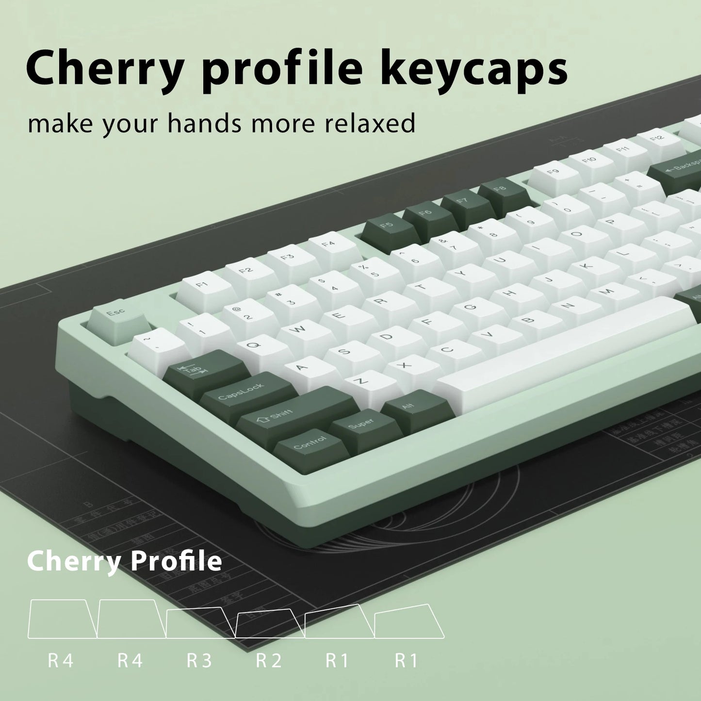 GMK Botanical Keycap Cherry Profile Double Shot PBT ISO Keycaps for Gamer Mechanical Keyboard Kit Gaming Point Retro GMK67