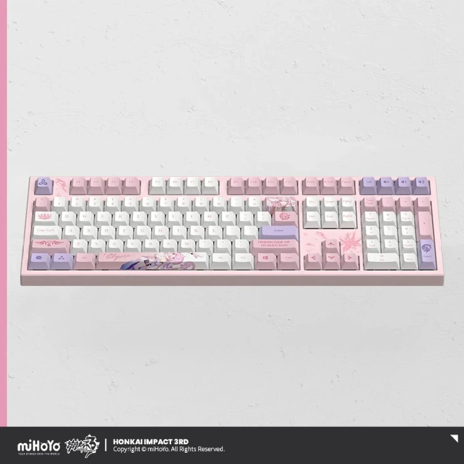 Official Honkai Impact 3 Elysia HERRSCHER of HUMAN EGO Backlit Mechanical Axis Elysia Keyboard Gifts