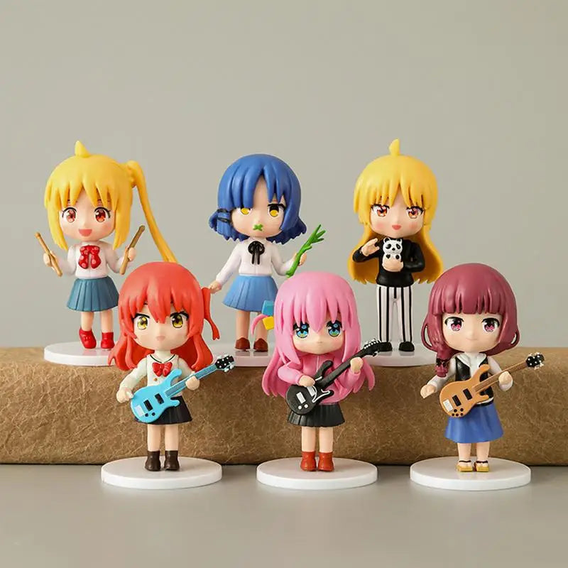 Anime Action Figure Anime Character Doll Model Cartoon Decorative Doll Set of 6 Collectible Model for Desktop TV Cabinet Table
