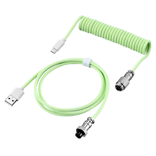 New Custom Type C Mechanical Keyboard Coiled Cable USB Mechanical Keyboard Spring Wire Desktop Computer Aviation Connecto