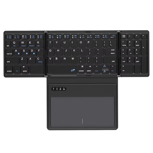 BOW Foladable Bluetooth Keyboard with Touchpad Pocket Folding Keyboard for Laptop Phone Tablet Wireless Rechargeable Keyboard
