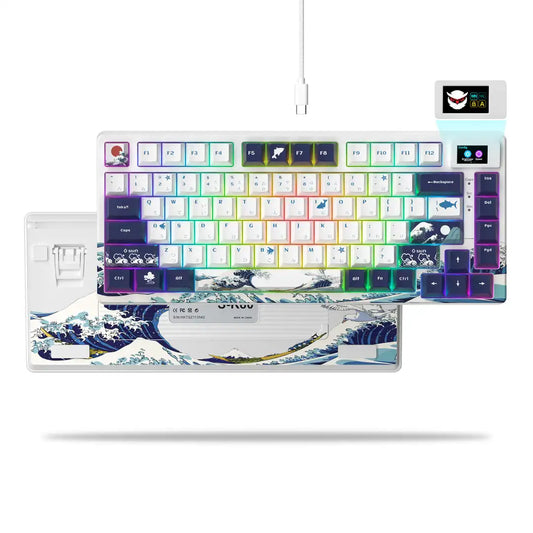 S-K80 Gamer Keyboard with Color OLED Display Mechanical Gaming Keyboard Hot Swappable Gasket Mount RGB Custom Keyboard