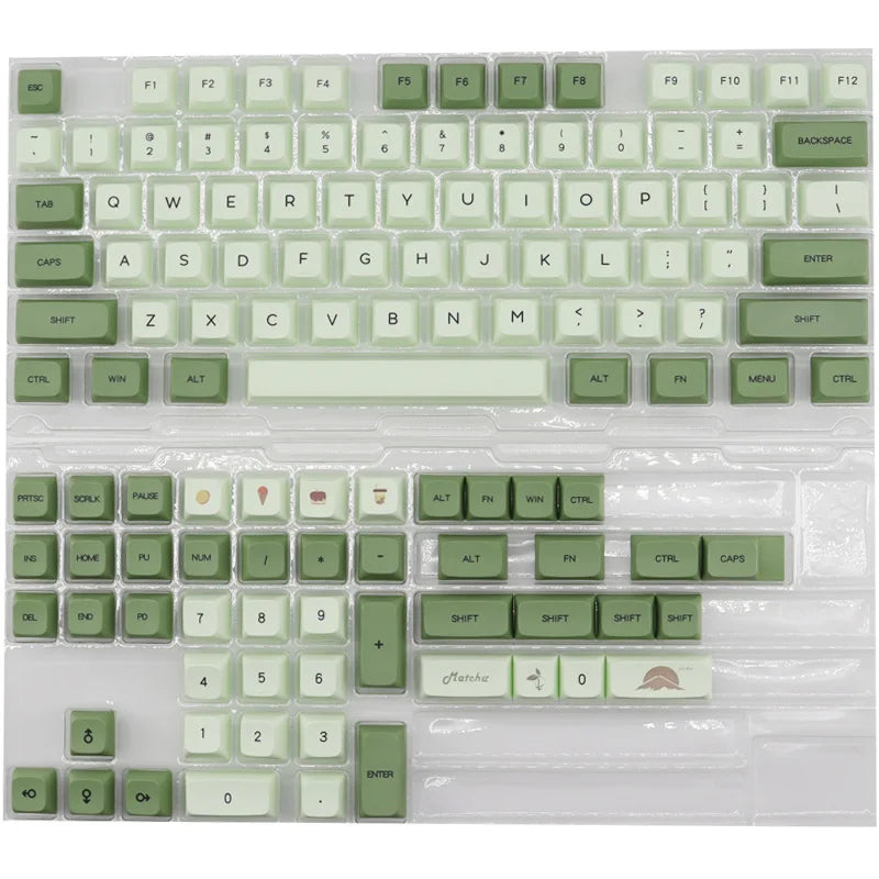 ​Matcha Sublimation PBT Keycaps Similar XDA Profile English Japanese 124 Key Keycap Mechanical Keyboard Key-Cap