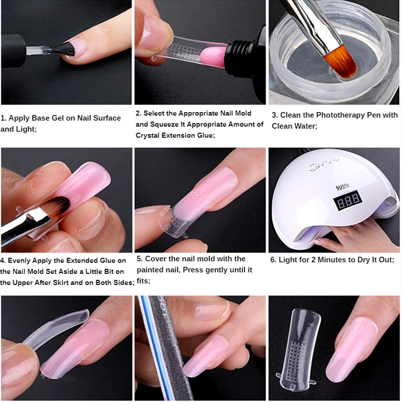 100 Pcs Fake Nails Clear False Nails Fake Tips Artificial Full Cover Acrylic False Fake Nails for Finger Extension Nail Forms