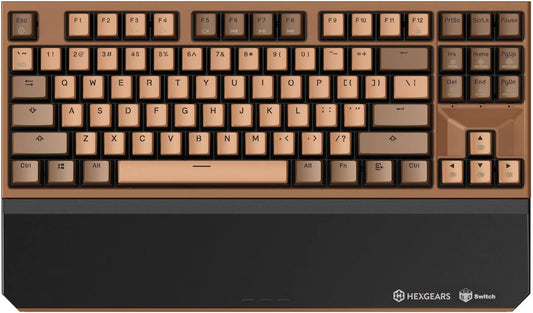 Powerblade X3 Wireless Mechanical Keyboard TKL 87 Keys, Kailh Box Blue Switch, Double-Shot PBT, Ergonomic, N-Key Rollover, Backlit Gaming Keyboard with Wrist Rest for Pc/Tablet/Mac/Laptop