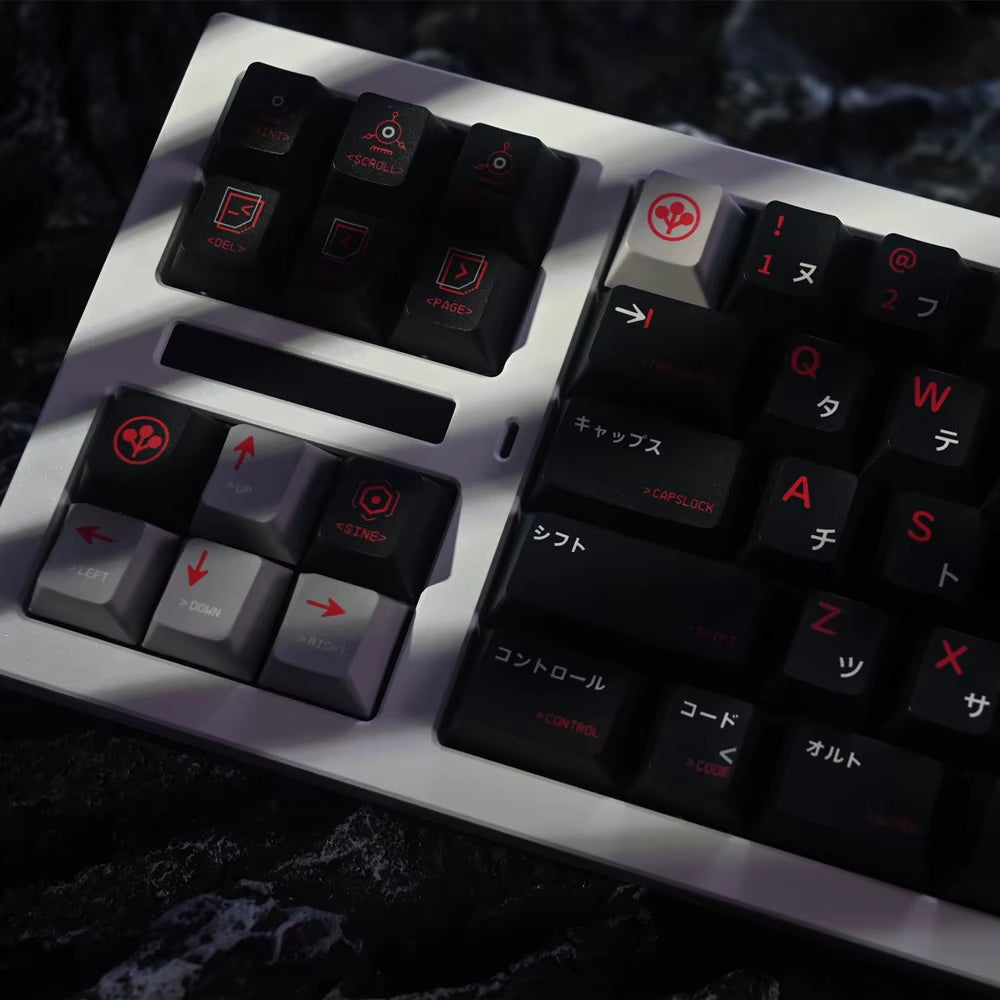 PBT Keycap Cherry Profile Japanese DYE Subbed 142 Keys Black Custom Keycaps for Outemu Gateron Mx Switch Mechanical Keyboard