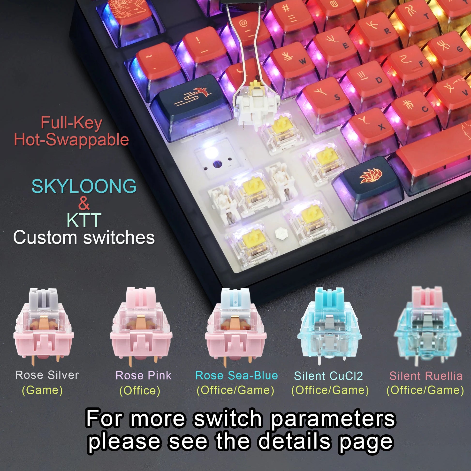 SKYLOONG GK87 Pro 3-Mode Wireless Mechanical Keyboard 8000Hz Hot-Swappable 2-Inch RGB Screen Custom Low Latency Game Keyboard
