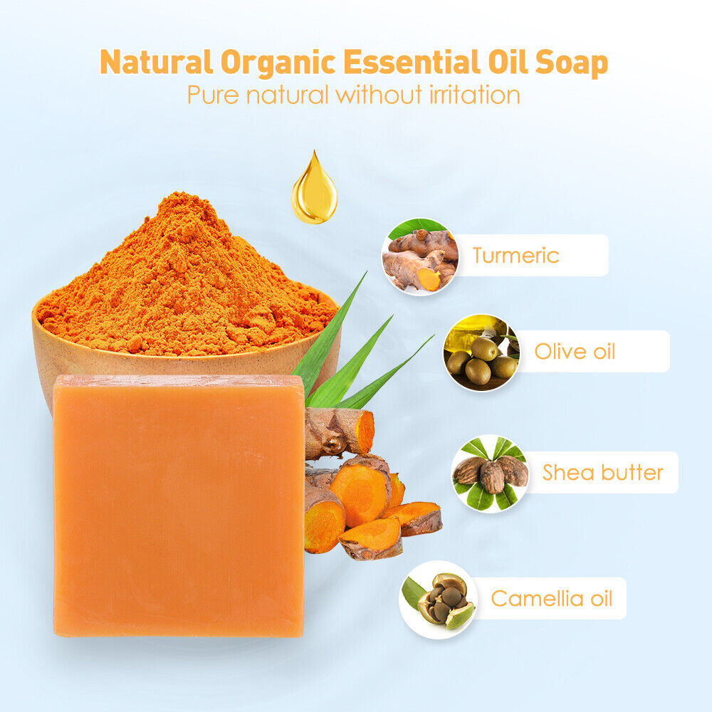 1-5 Tumeric Soap Skin Whitening Dark Spots Lightening Acne Brightening Turmeric