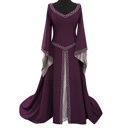 Women Retro Renaissance Dresses Medieval Costume Lace up Irish over Dress Peasant Fairy Dress Ball Gown Halloween Dresses Clearance 2024