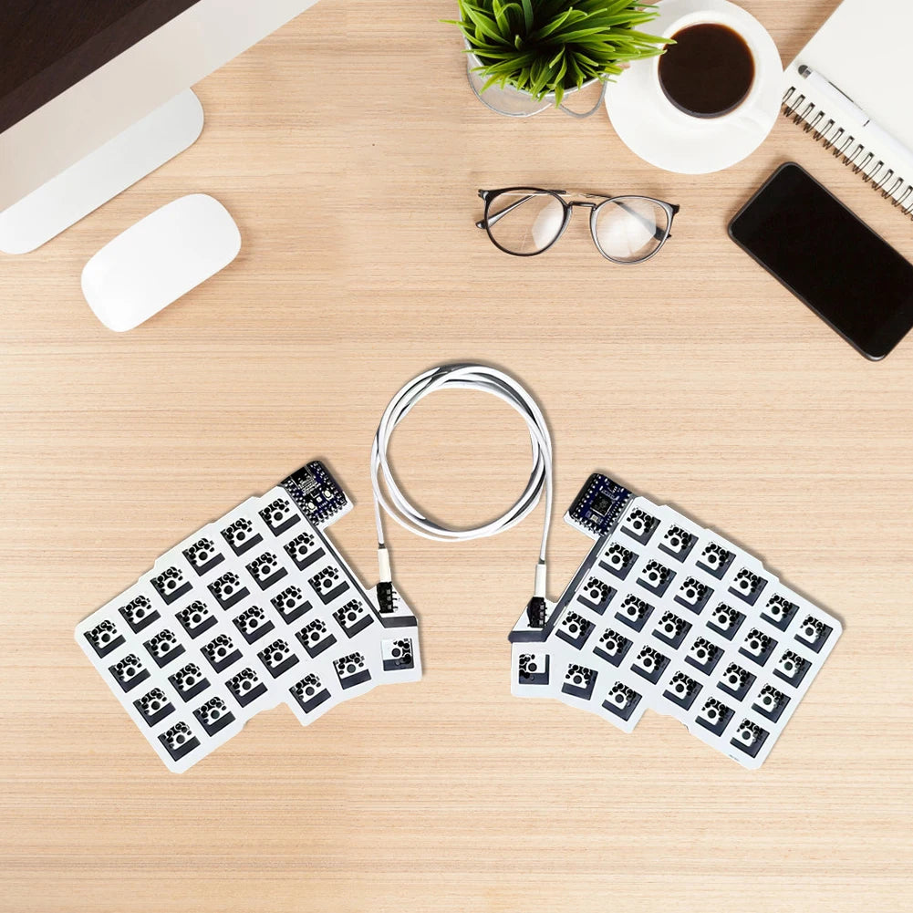 Split Keyboard Wired Ergonomics Keyboard Hot Swap Left Right Hand Keyboard Split-Layout Keyboard Customized PC Gamer Accessories