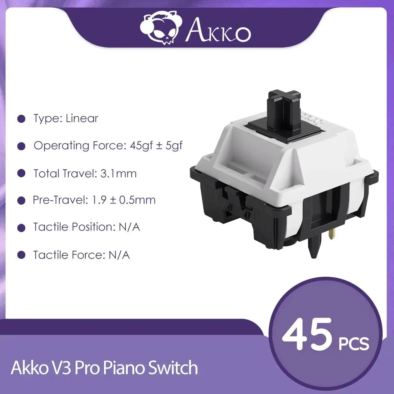 V3 Pro Switches Tactile / Linear Switch for Mechanical Keyboard 45Pcs Pack Replaceable Outemu Gateron Cherry MX Keyswitch