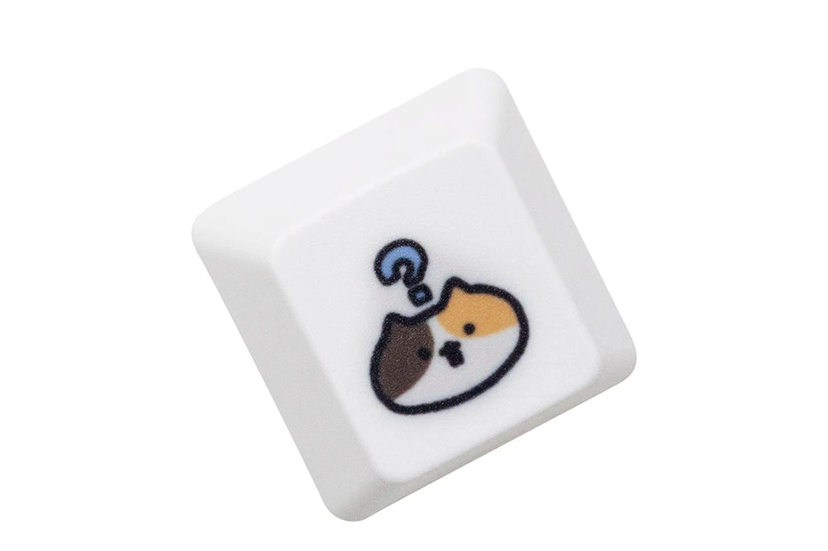 Cute Little Calico Cat Keycap Kitty Meme Keycap Dye Subbed Keycaps for Mx Stem Gaming Mechanical Keyboards Orange White Black