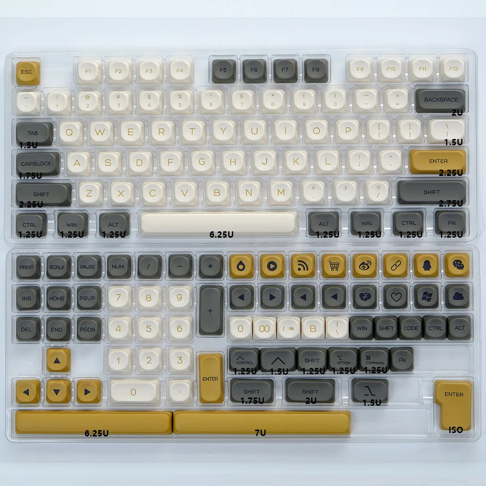 139 Keys/Set GMK 9009 Keycaps PBT KOA Profile Retro Keycap for Mechanical Keyboard Gaming ISO Keys MX Switch 7U Space Bar